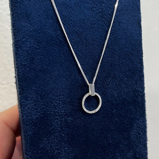 TEXTURED DROP STERLING SILVER NECKLACE
