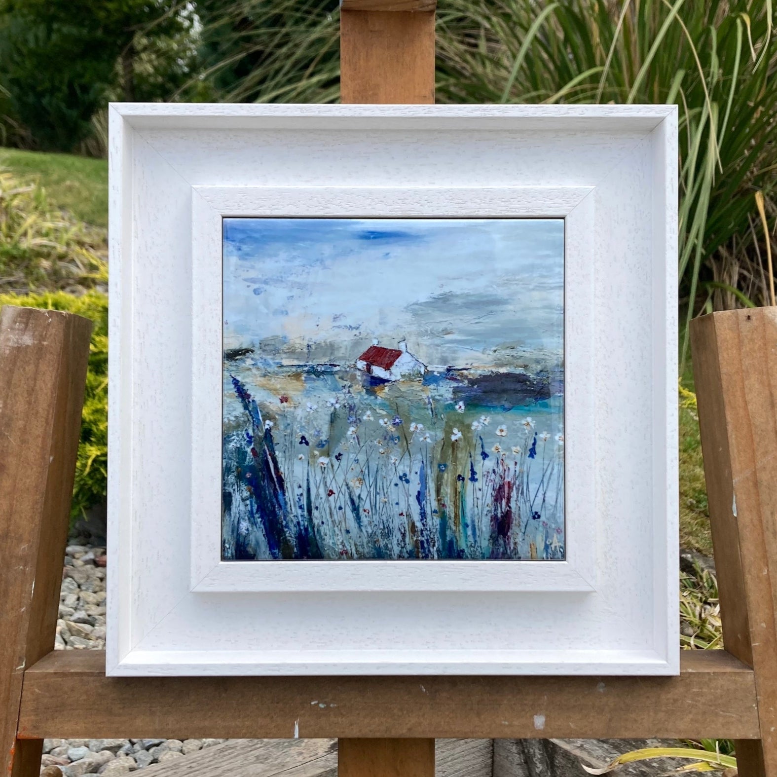 Glossy ceramic tile print of Tin Roof by NOA Art, framed