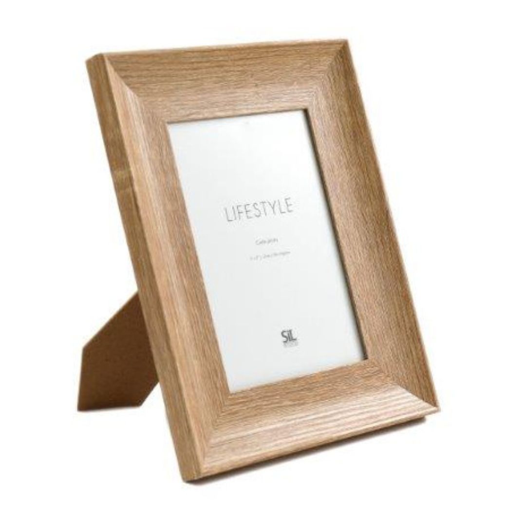 Rustic wooden photo frame in neutral tones, country living inspired, available in 4x6 and 5x7 sizes