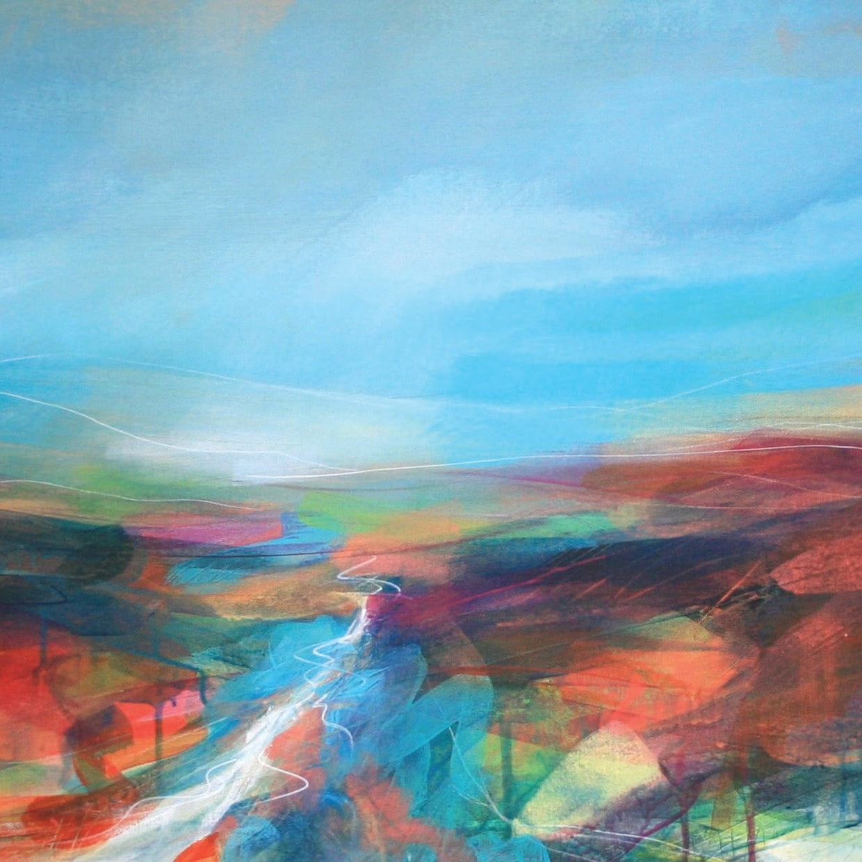 Set of five 10x10cm blank greeting cards with assorted designs, printed on 350g GenYous® paper