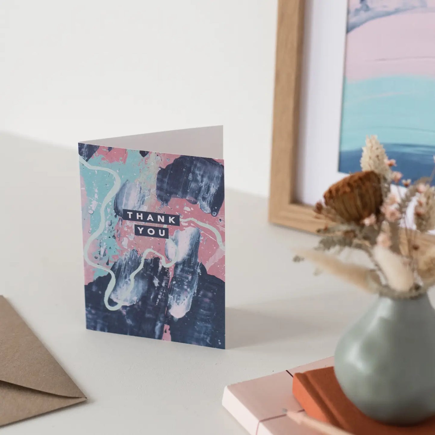 PINK NAVY THANK YOU CARD