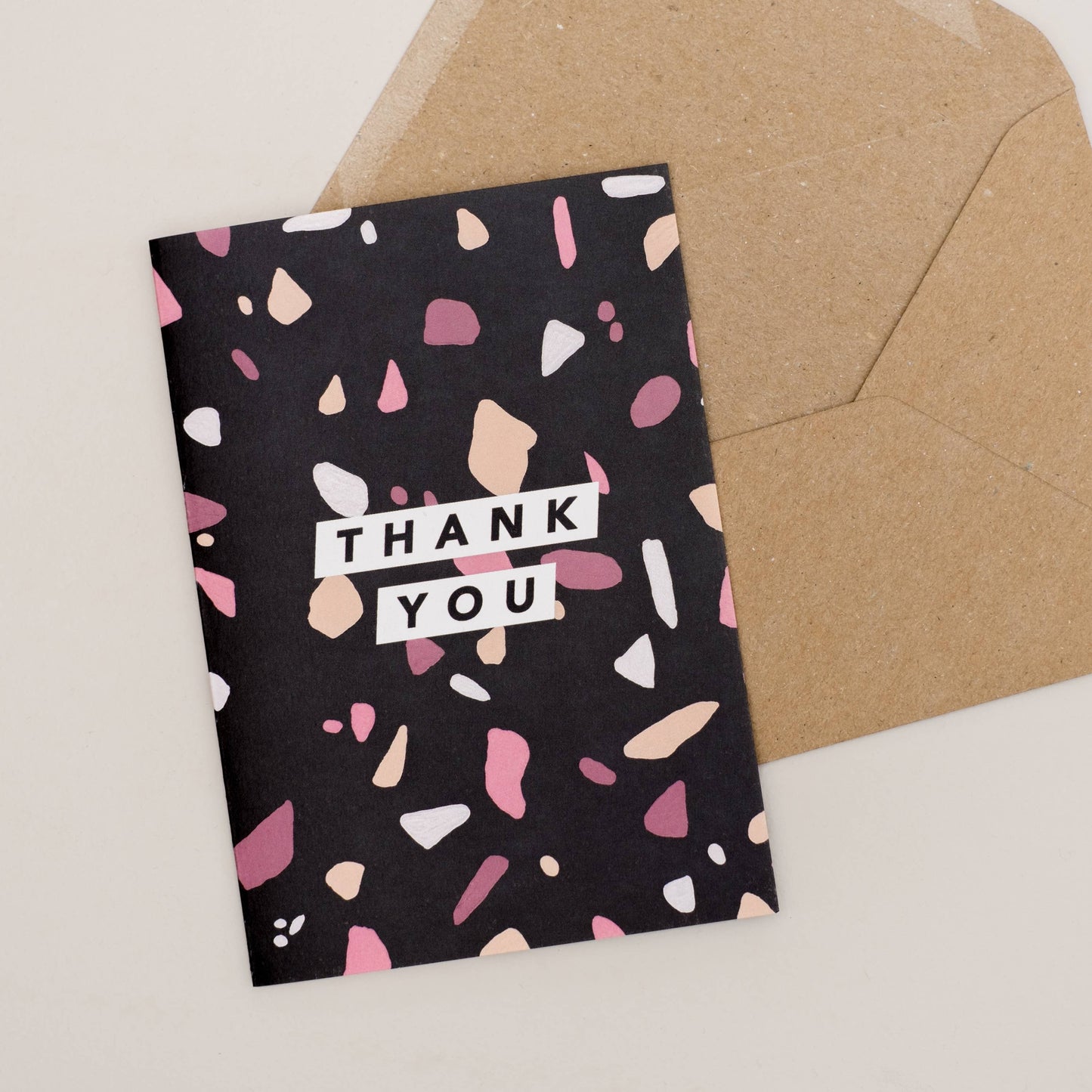 BLACK TERRAZZO THANK YOU CARD
