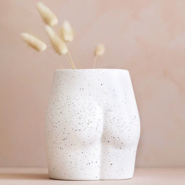 CERAMIC SPECKLED BUM VASE
