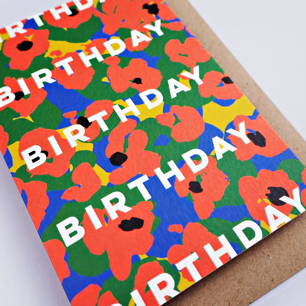 PAINTER FLOWER BIRTHDAY CARD