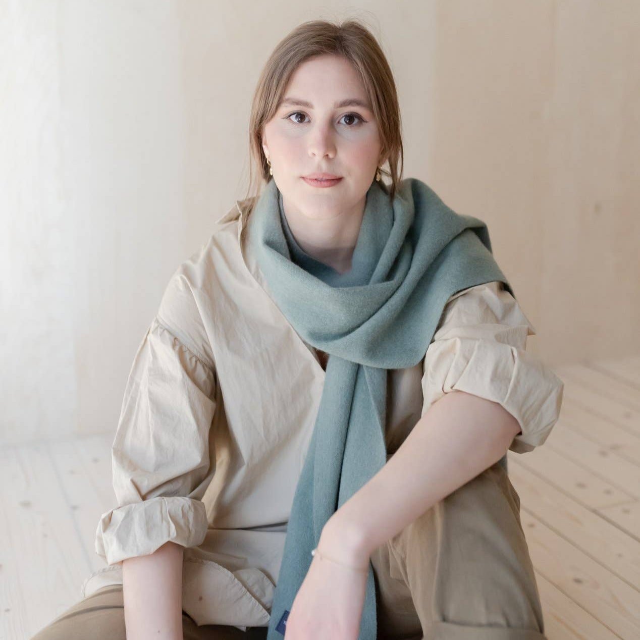 SAGE MELANGE LAMBSWOOL SCARF