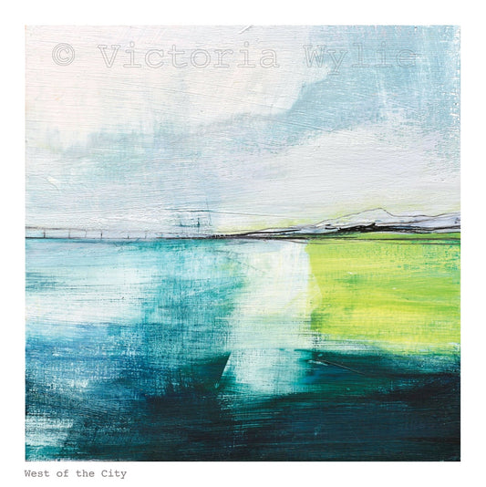 West of the City print by Victoria Wylie showing River Tay, Dundee