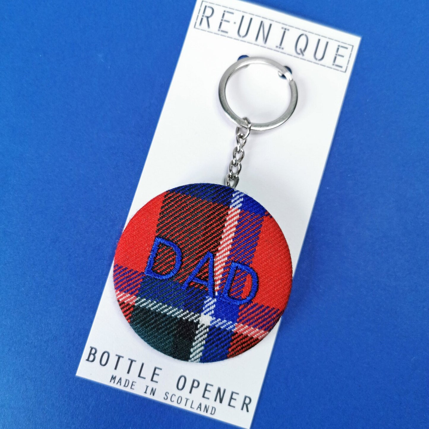 TARTAN 'DAD' BOTTLE OPENER KEYRING