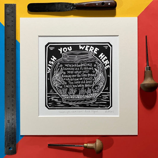 WISH YOU WERE HERE PRINT