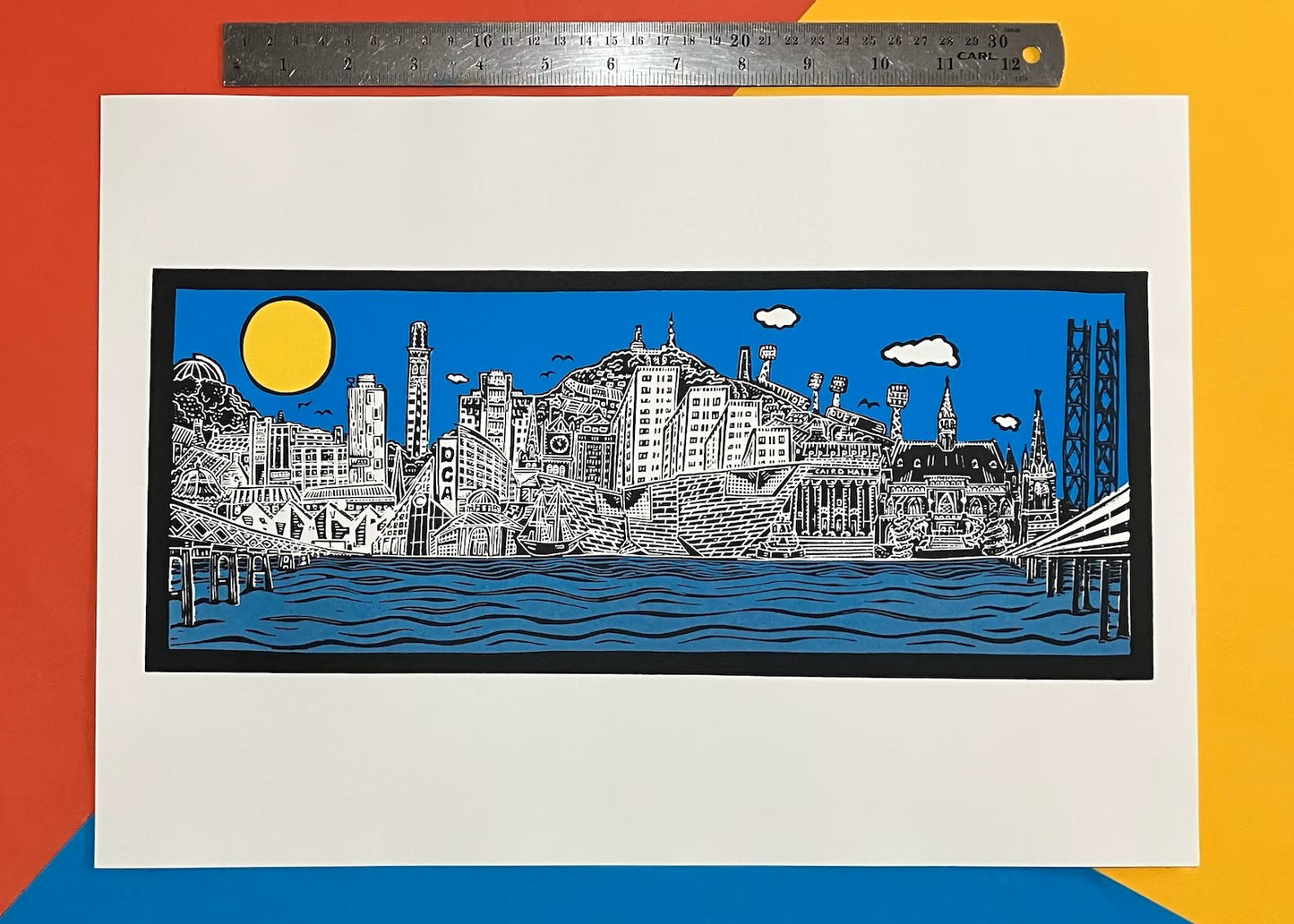 DUNDEE LANDMARKS COLOUR PRINT