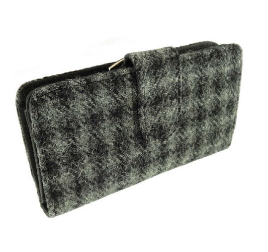 HARRIS TWEED - LONG PURSE - GREY