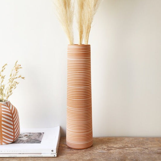 TALL STRIPED VASE
