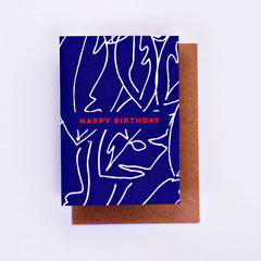 NAVY BOTANIC BIRTHDAY CARD