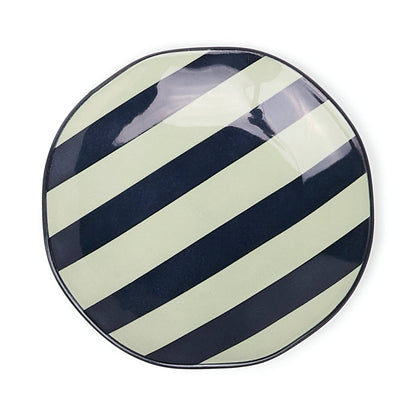 Marley appetizer plate with bold geometric pattern and vibrant colours, perfect for serving small bites and entertaining in style.