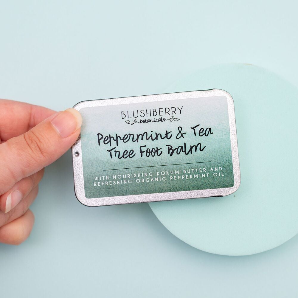 Peppermint & Tea Tree natural foot balm in 45g aluminium tin
