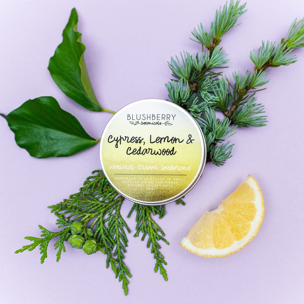 Cypress, Lemon & Cedarwood deodorant tin 70g