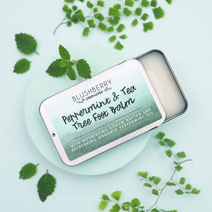 Peppermint & Tea Tree natural foot balm in 45g aluminium tin