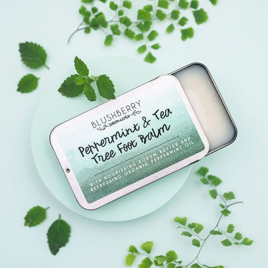 Peppermint & Tea Tree natural foot balm in 45g aluminium tin