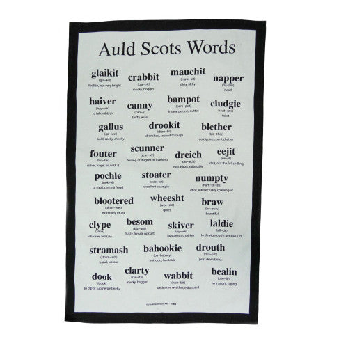 100% cotton Auld Scots Words Teatowel TT0804