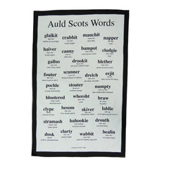 AULD SCOTS WORDS TEA TOWEL