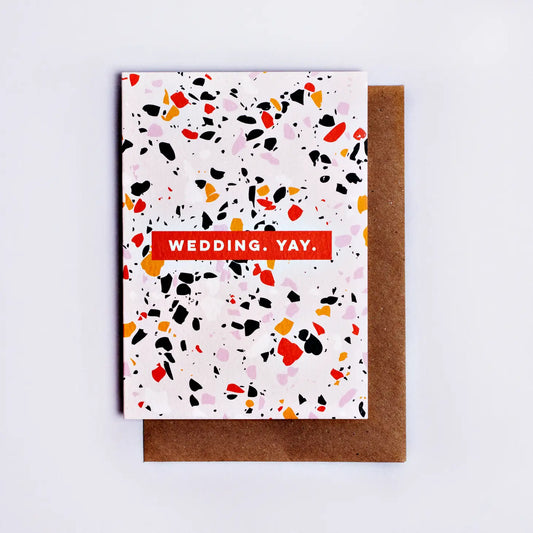 TERRAZZO WEDDING YAY CARD