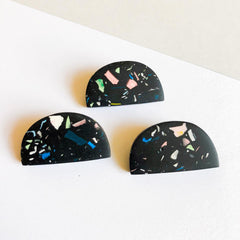 TERRAZZO BROOCH - BLACK
