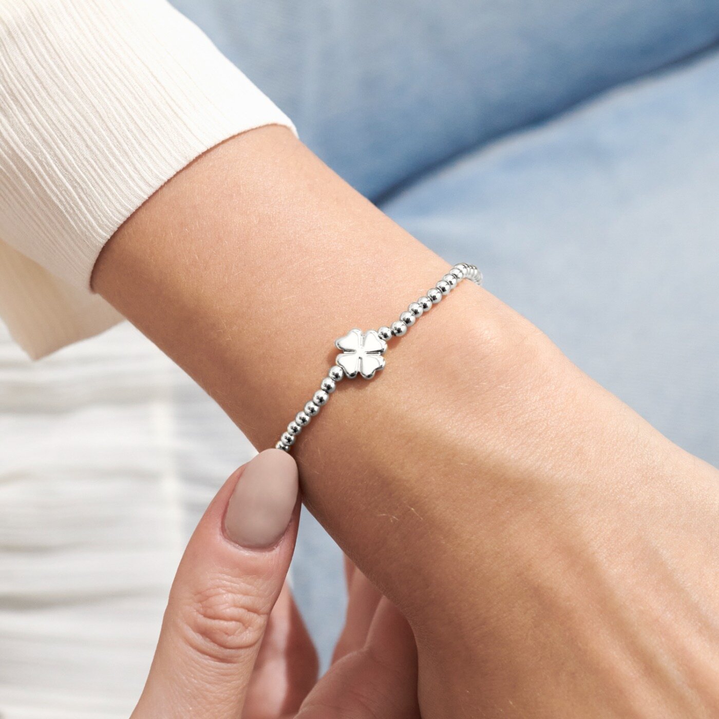 A LITTLE 'LUCK' SILVER BRACELET