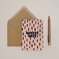 TAN PATTERN LINES THANK YOU CARD