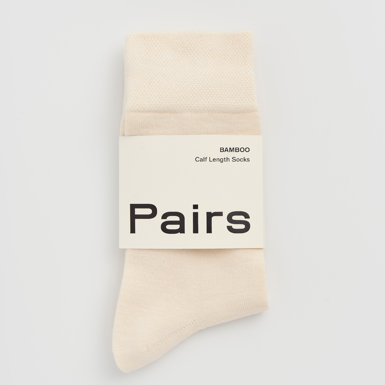 PAIRS Scotland Bamboo socks in Clotted Cream highlighting their soft texture.