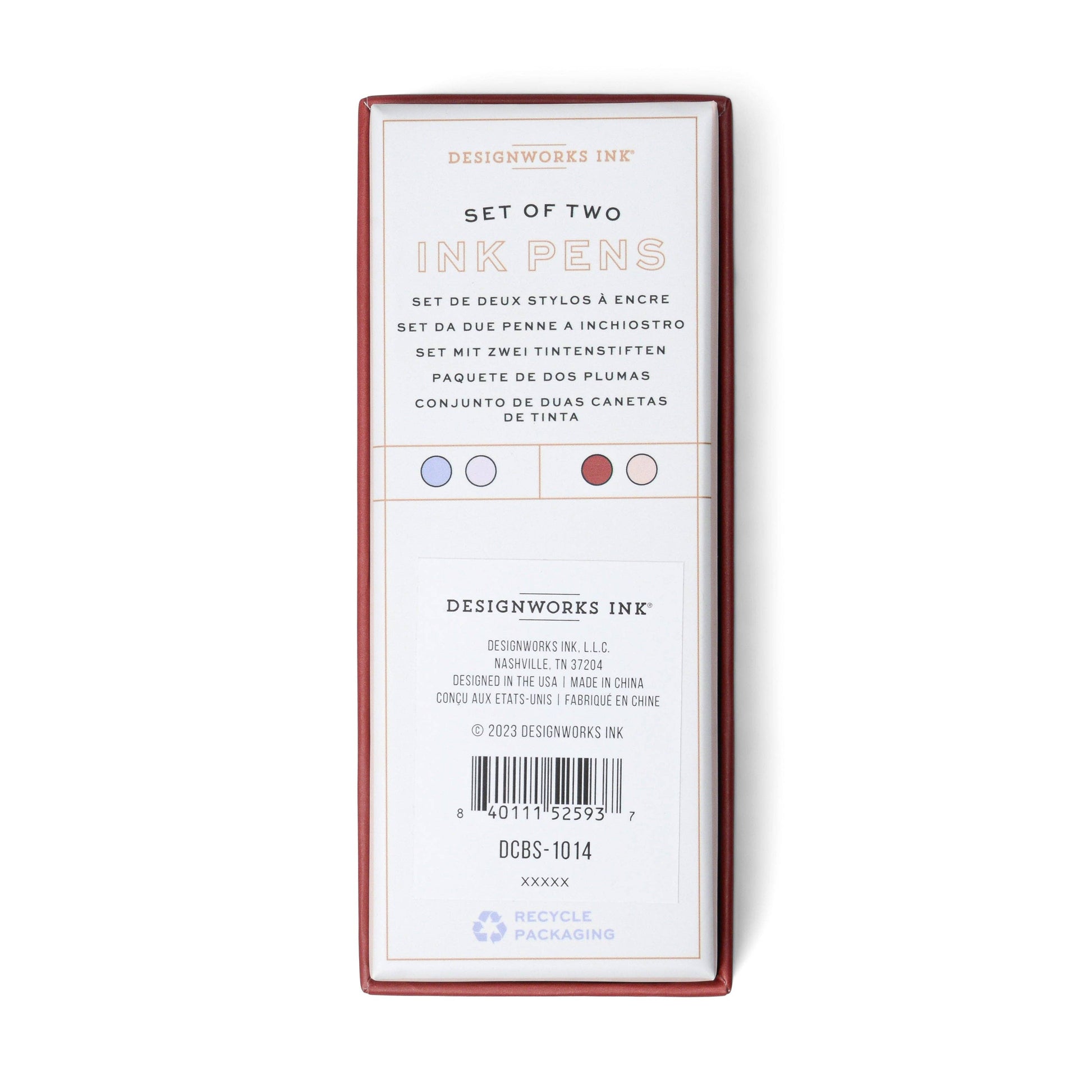 Set of two luxurious Designworks colorblocked metal ink pens, gift boxed