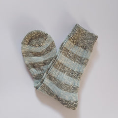 KHAKI/BLUE CHUNKY SOCKS