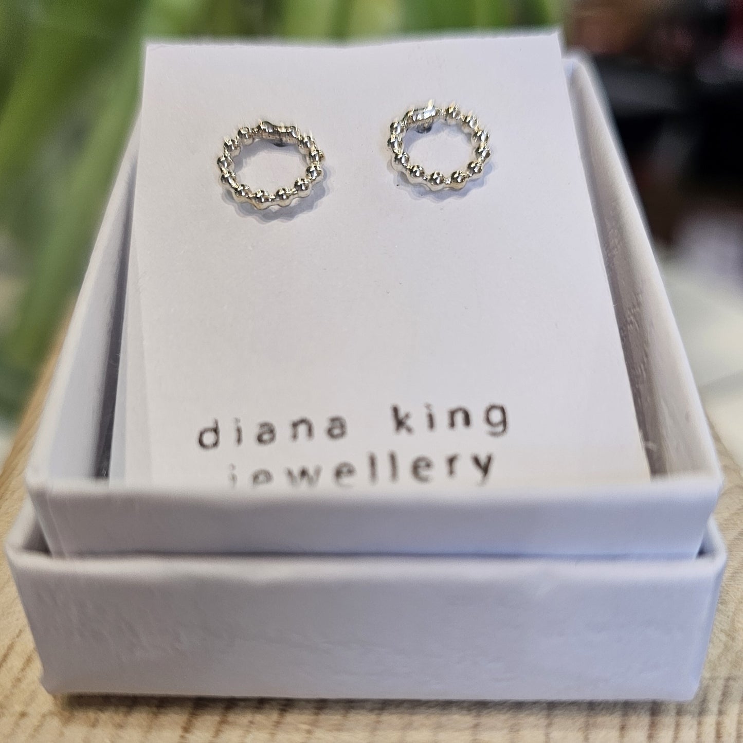 SMALL BEADED HOOP STUDS
