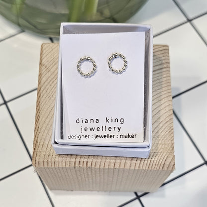 SMALL BEADED HOOP STUDS