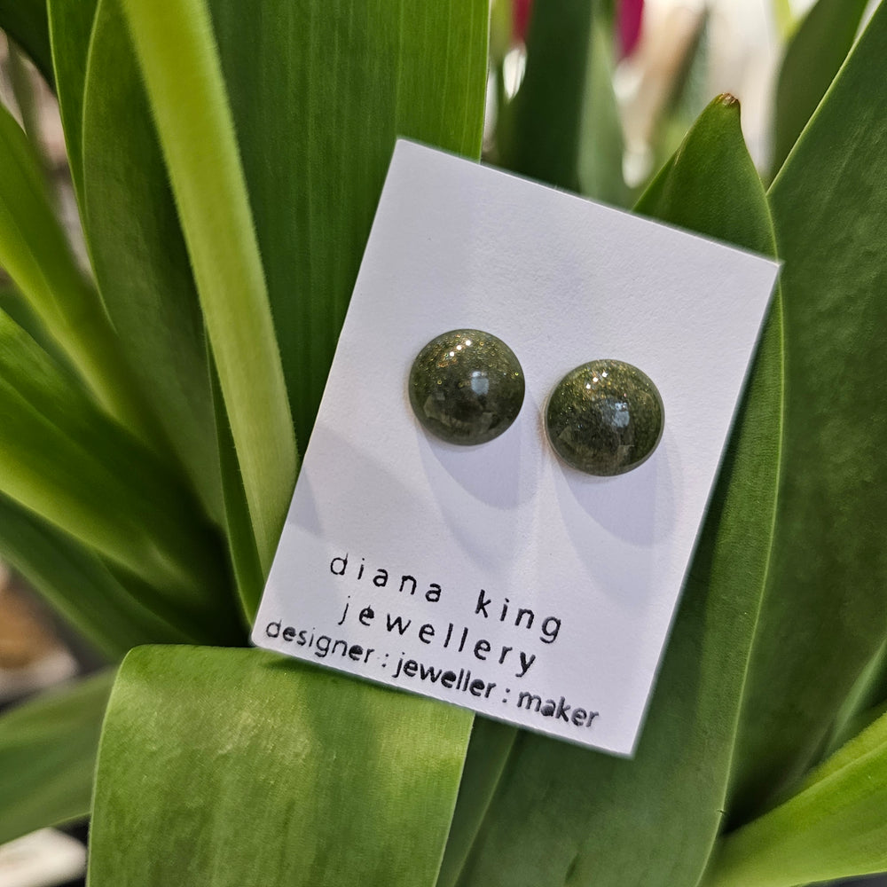 DARK GREEN DOME STUDS