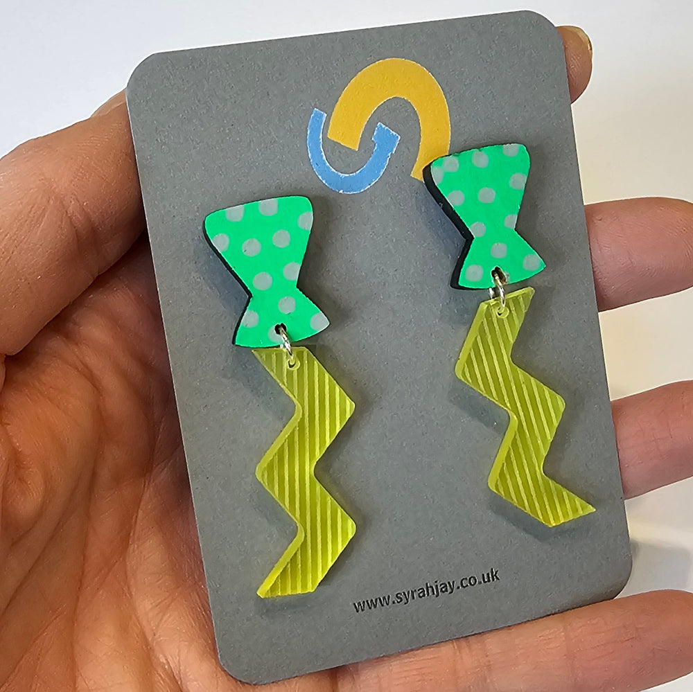 GEO BLOCK BUMBY + ZIG ZIG DANGLE EARRINGS