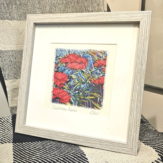 EAST HAVEN POPPIES FRAMED TEXTILES
