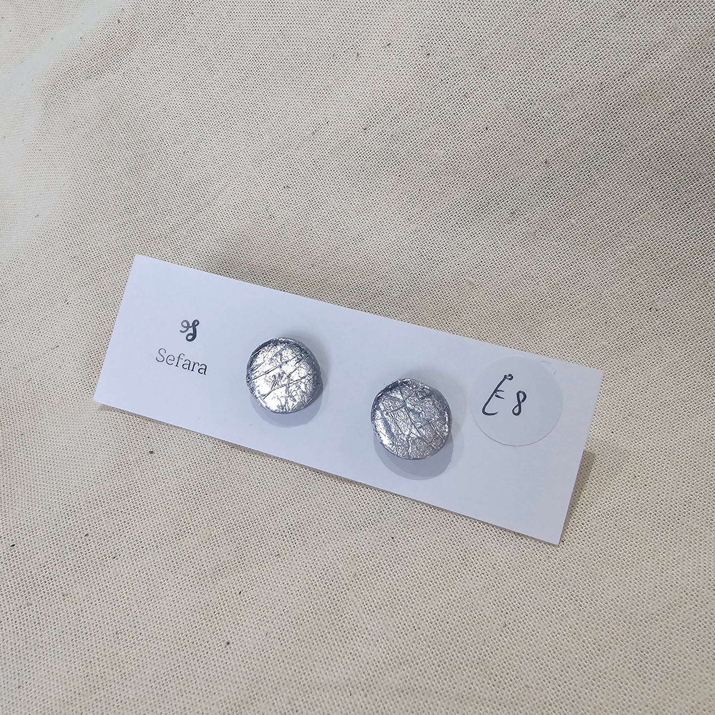 Handmade polymer stud earrings – lightweight silver design by Sefara Jewellery