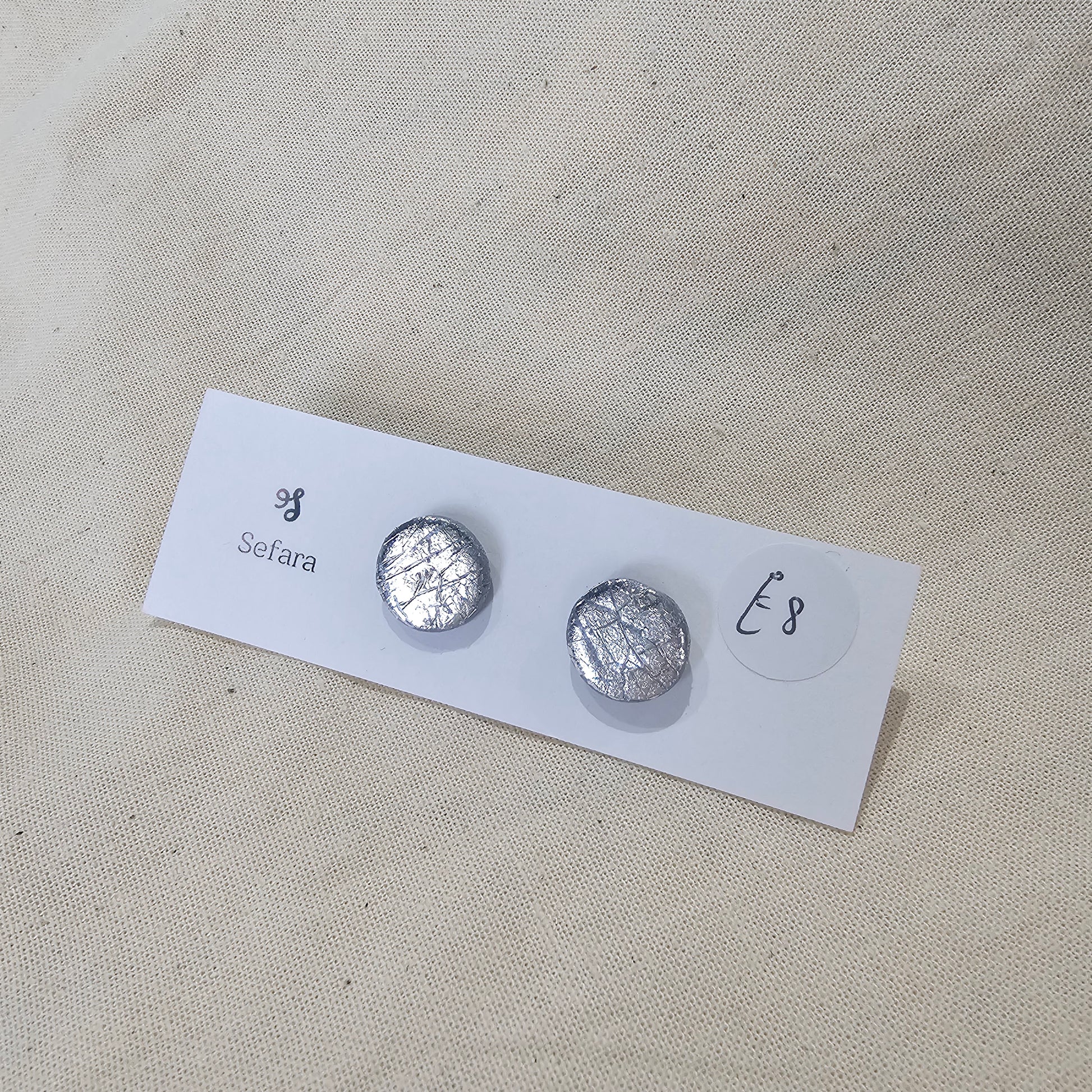 Handmade polymer stud earrings – lightweight silver design by Sefara Jewellery