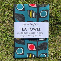 MIDCENTURY MODERN FLORAL TEA TOWEL