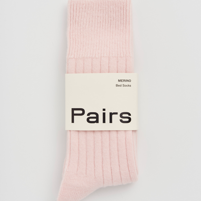 Frosting Pink pair of PAIRS Scotland Merino bed socks