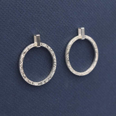 TEXTURED DROP STERLING SILVER EARRINGS