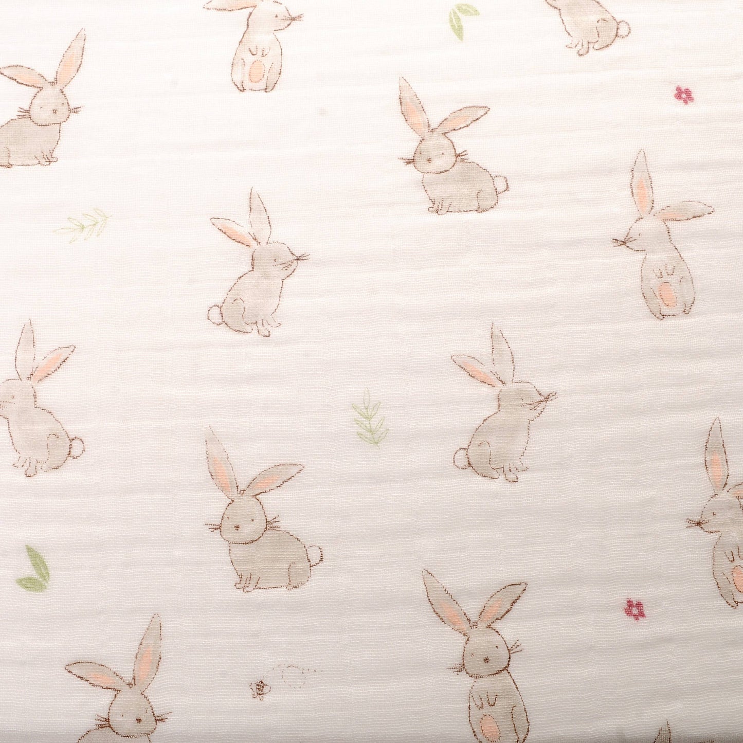 Close up of Ziggle baby swaddle with a bunny design