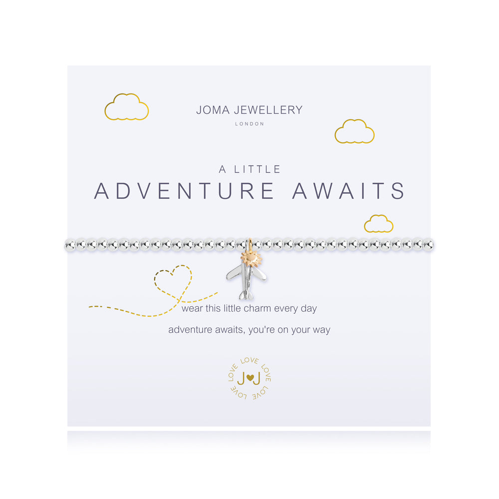 A LITTLE 'ADVENTURE AWAITS' SILVER BRACELET
