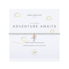 A LITTLE 'ADVENTURE AWAITS' SILVER BRACELET