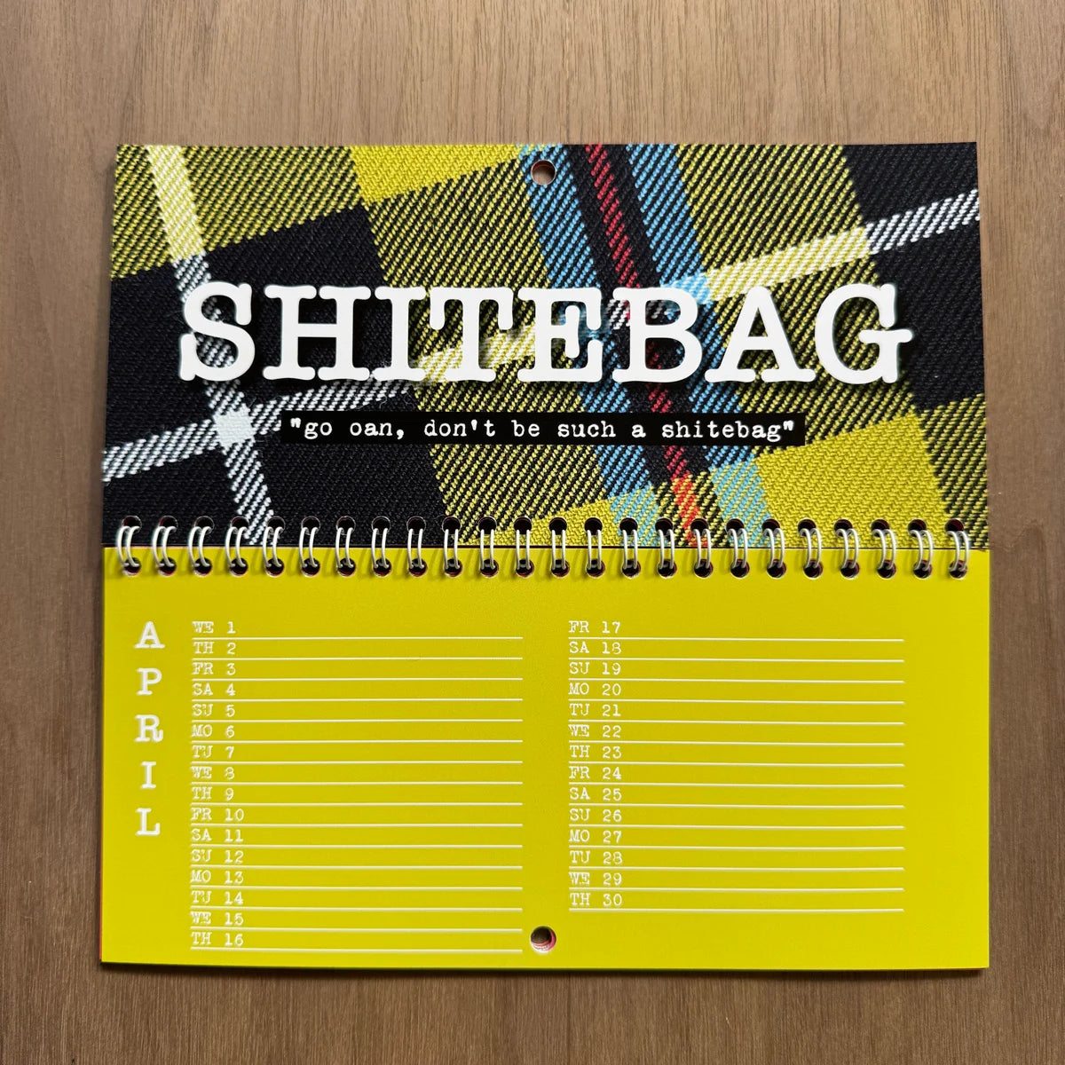 DL-sized 2026 Scottish Insult Calendar featuring bold Scots insults paired with colourful tartans.
