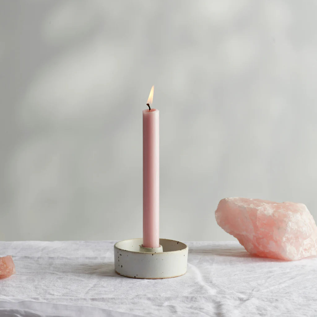 STONE SPECKLE CANDLE HOLDER
