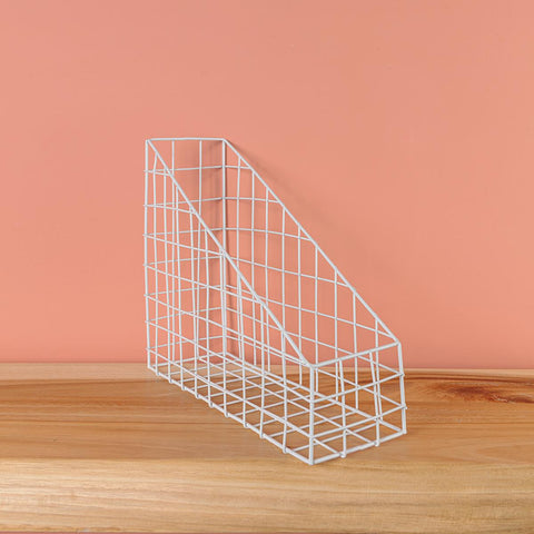 WHITE WIRE DESK ORGANISER