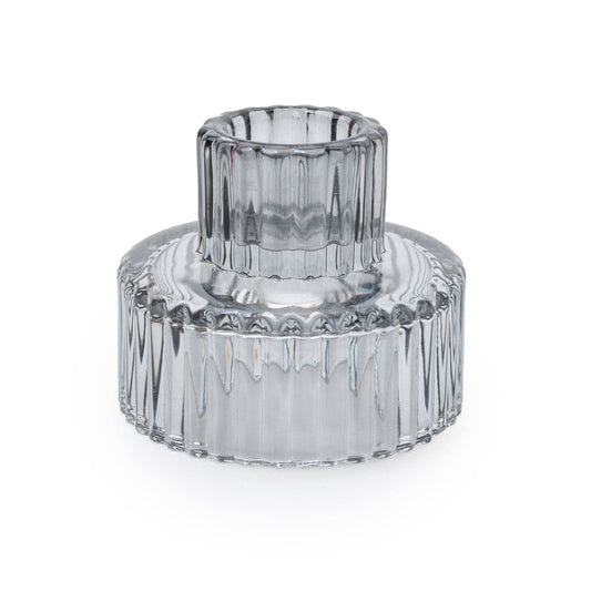 GLASS 2 WAY CANDLEHOLDER