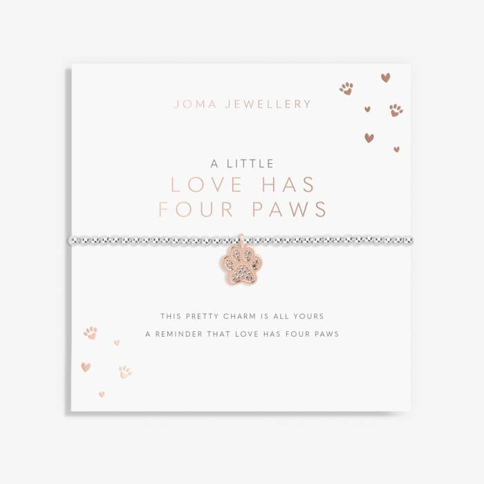 A LITTLE 'LOVE HAS FOUR PAWS' SILVER BRACELET
