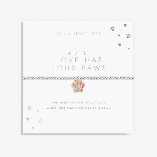 A LITTLE 'LOVE HAS FOUR PAWS' SILVER BRACELET