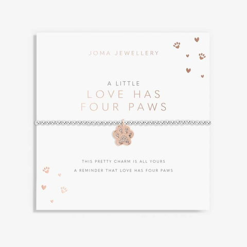 A LITTLE 'LOVE HAS FOUR PAWS' SILVER BRACELET